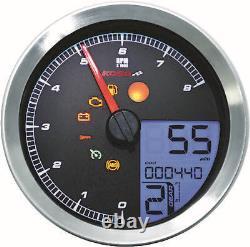 Koso LCD Color Change Speedo & Tachometer Silver Bezel BA051221