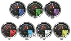 Koso North America BA051211 LCD Color Change Speedo And Tachometer Black Bezel