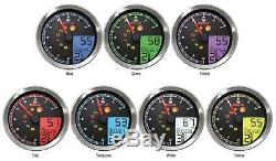 Koso North America BA051231 LCD Color Change Speedo And Tachometer Black Bezel