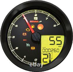 Koso Speedo / Tach Blk Bezel Lcd Color Change Display Ba051231