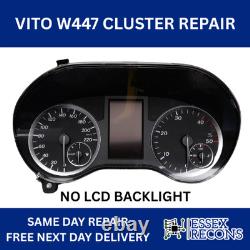 MERCEDES VITO W447 DASH SPEEDO CLUSTER 2015 On, LCD DISPLAY REPAIR SERVICE