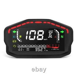 Motorcycle Digital Speedometer Odometer Tachometer LCD Dash DC 8-12V Universal