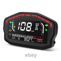 Motorcycle Digital Speedometer Odometer Tachometer LCD Dash DC 8-12V Universal