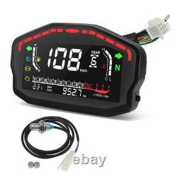 Motorcycle Digital Speedometer Odometer Tachometer LCD Dash DC 8-12V Universal