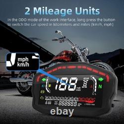 Motorcycle Digital Speedometer Odometer Tachometer LCD Dash DC 8-12V Universal