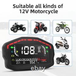 Motorcycle Digital Speedometer Odometer Tachometer LCD Dash DC 8-12V Universal