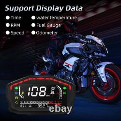 Motorcycle Digital Speedometer Odometer Tachometer LCD Dash DC 8-12V Universal