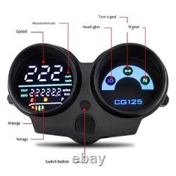 Motorcycle Digital Speedometer Tachometer Gauge Universal Fuel Gauge Dash ABS