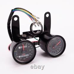 Motorcycle Speedometer Tachometer Dual Odometer 12V 13000 RPM 160km/h Bracket