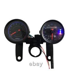 Motorcycle Speedometer Tachometer Dual Odometer 12V 13000 RPM 160km/h Bracket