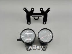 Motorrad Mini Tachometer Speedometer Tacho Drehzahlmesser Set rev counter black