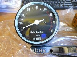 NOS Harley Davidson Gauges Speedometer Speedo Blue Dot Tach Tachometer Sportster