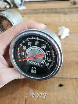 Nos Vintage Stewart Warner Speedometer Tachometer Set Green Line 8K RPM 160 MPH