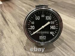 Original Stewart Warner 160 MPH Speedometer Gauge Dash Instrument Hotrod SCTA