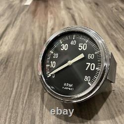 Original Stewart Warner 8000 RPM Tachometer Gauge Dash Instrument Hotrod SCTA