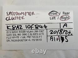 Range Rover Velar L560 Instrument Cluster K8A2-10F844-JC Speedo 20/08/24 A1A5