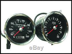 Triumph Black Face Speedo Tach Speedometer Tachometer Smiths Type Pn# Tbs-4192/3