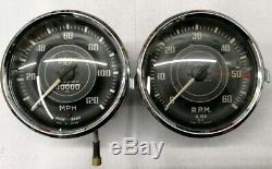 Triumph Tr2 Tr3 Jaeger Speedometer MPH & Tachometer RPM Gauge Domed Glass