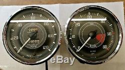 Triumph Tr4 Tr4A Jaeger Speedometer MPH & Tachometer RPM Gauge Flat Glass