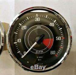 Triumph Tr4 Tr4A Jaeger Speedometer MPH & Tachometer RPM Gauge Flat Glass