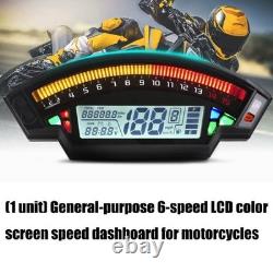 Universal 12V Motorcycle LCD Speedometer Tachometer 6 Gear Display 14000 RPM