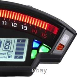 Universal 12V Motorcycle LCD Speedometer Tachometer 6 Gear Display 14000 RPM