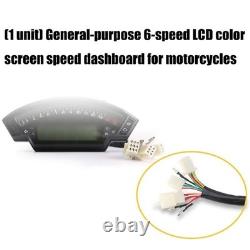 Universal 12V Motorcycle LCD Speedometer Tachometer 6 Gear Display 14000 RPM