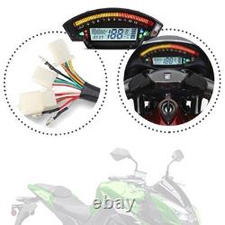Universal 12V Motorcycle LCD Speedometer Tachometer 6 Gear Display 14000 RPM