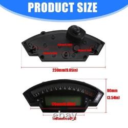 Universal 12V Motorcycle LCD Speedometer Tachometer 6 Gear Display 14000 RPM