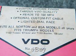 Vintage VDO Speedometer & Tachometer Speedo Tach For BSA Norton Triumph Bikes