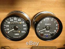 Yamaha XT 500 TT500 Clock Set Speedo Speedometer Rev Tachometer